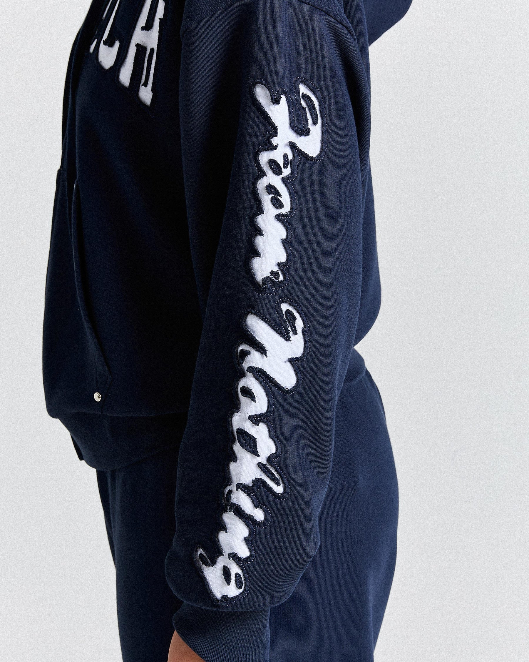 The Winner's Circle Siren Mid-length Zip Hoodie - Navy/White