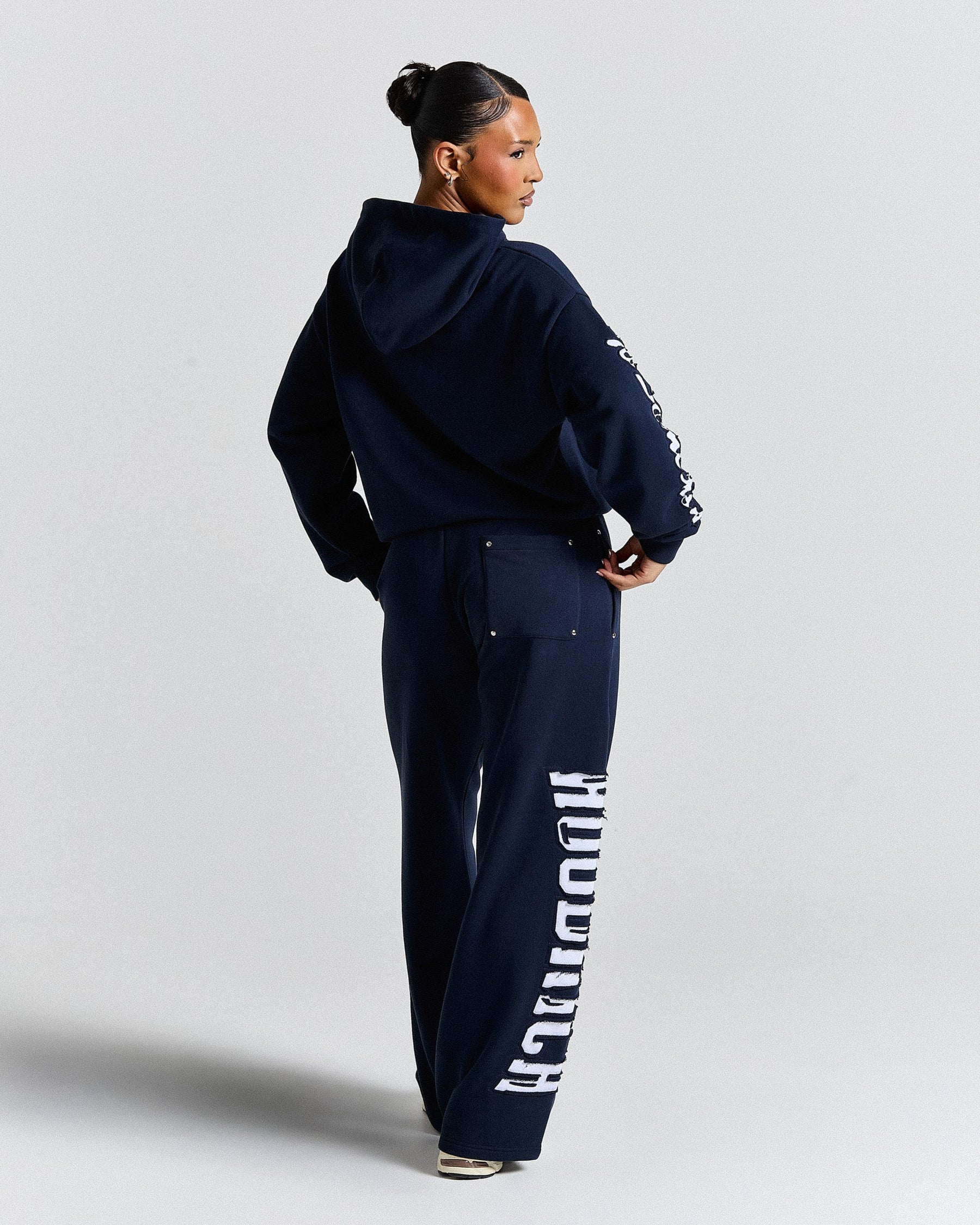The Winner's Circle Siren Mid-length Zip Hoodie - Navy/White