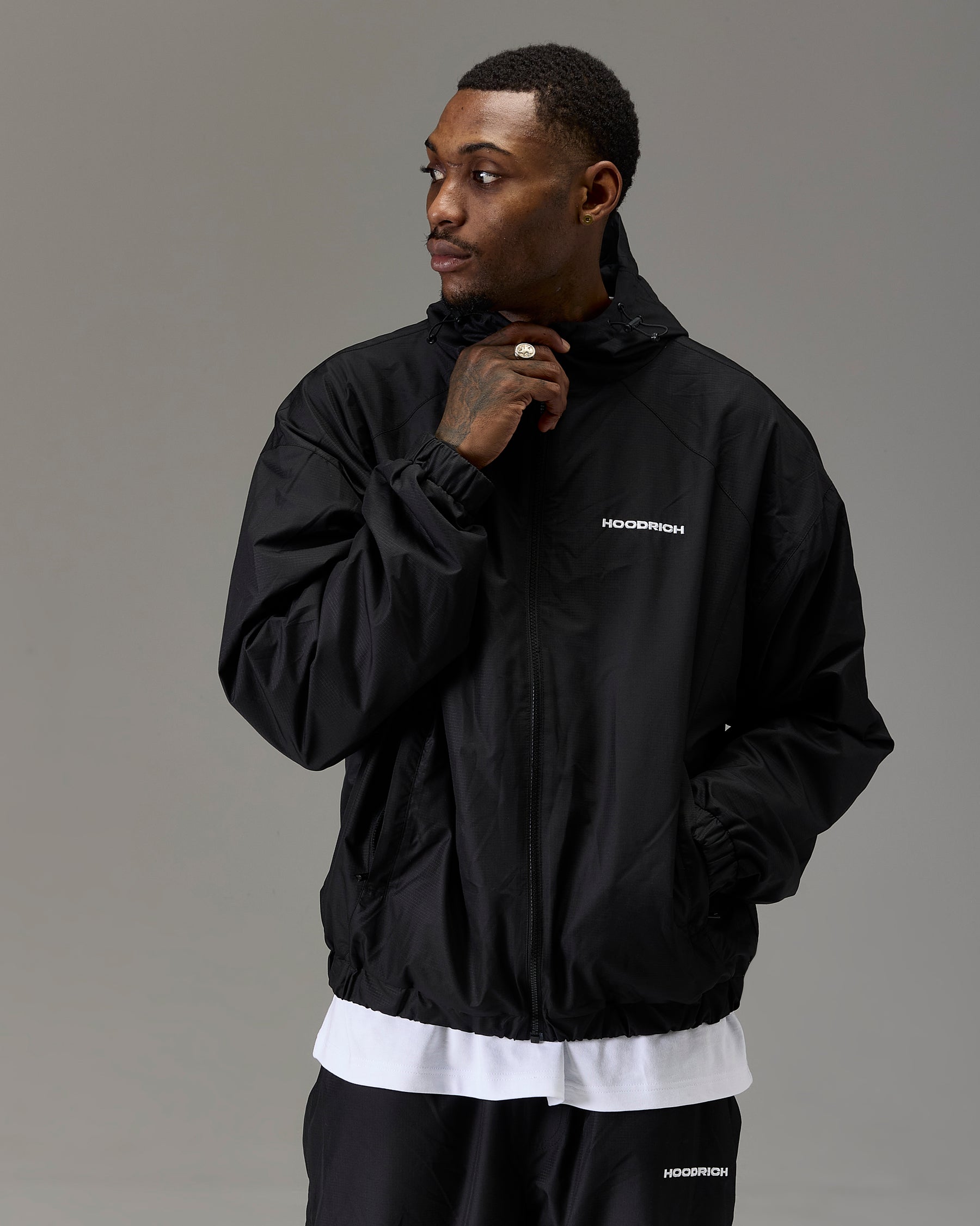 The Winner's Circle Ripstop Woven Jacket - Black/White