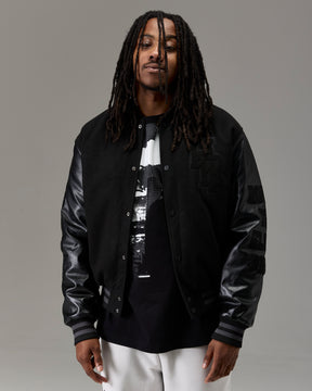 The Winner's Circle Varsity Jacket - Black