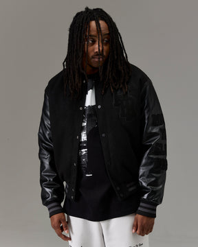 The Winner's Circle Varsity Jacket - Black