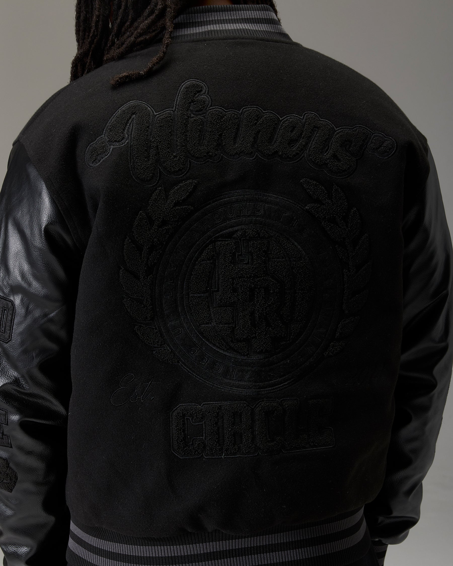 The Winner's Circle Varsity Jacket - Black