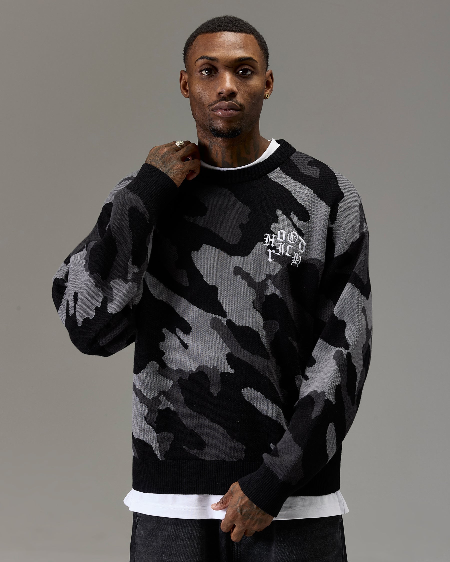 The Winner's Circle Knitwear Sweater - Black/Camo