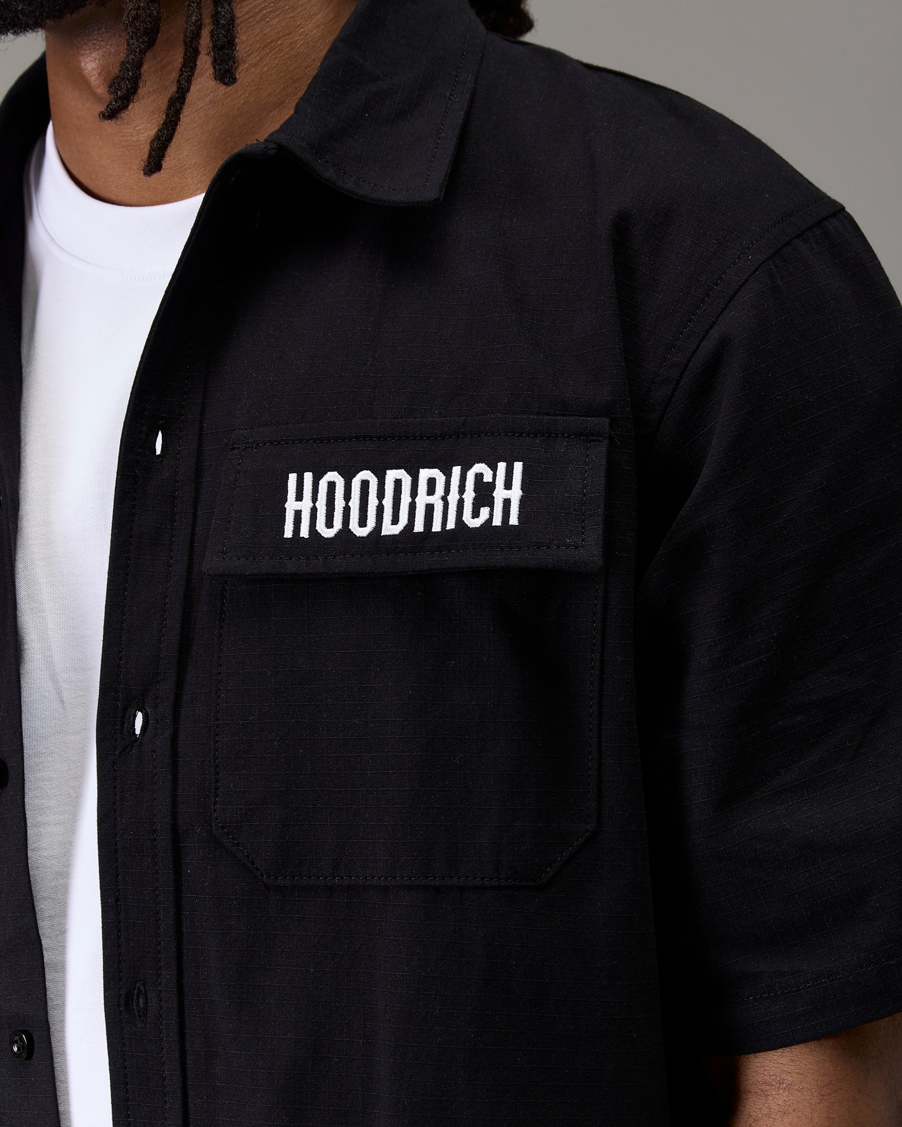 The Winner's Circle Ripstop Shirt - Black/White