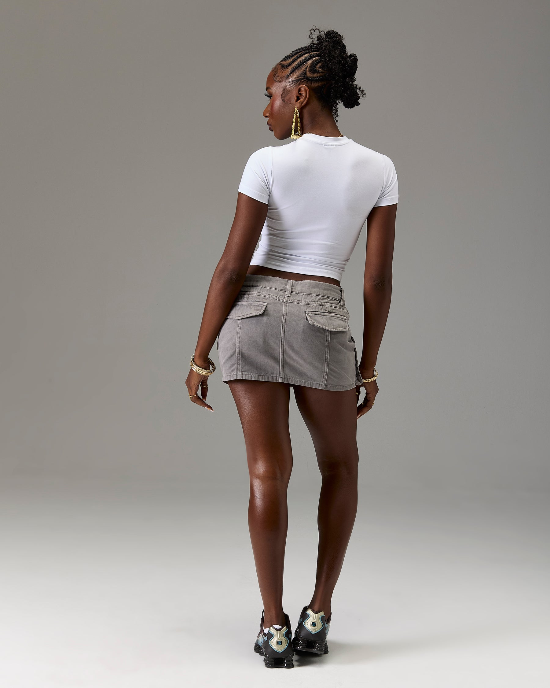 The Winner's Circle Cargo Mini Skirt - Grey