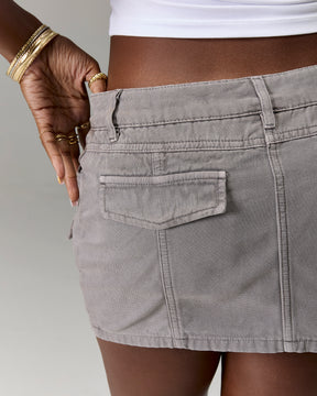 The Winner's Circle Cargo Mini Skirt - Grey