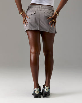 The Winner's Circle Cargo Mini Skirt - Grey
