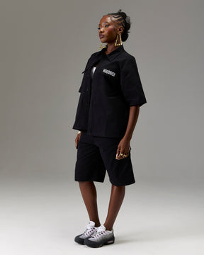 The Winner's Circle Ripstop Shirt - Black/White