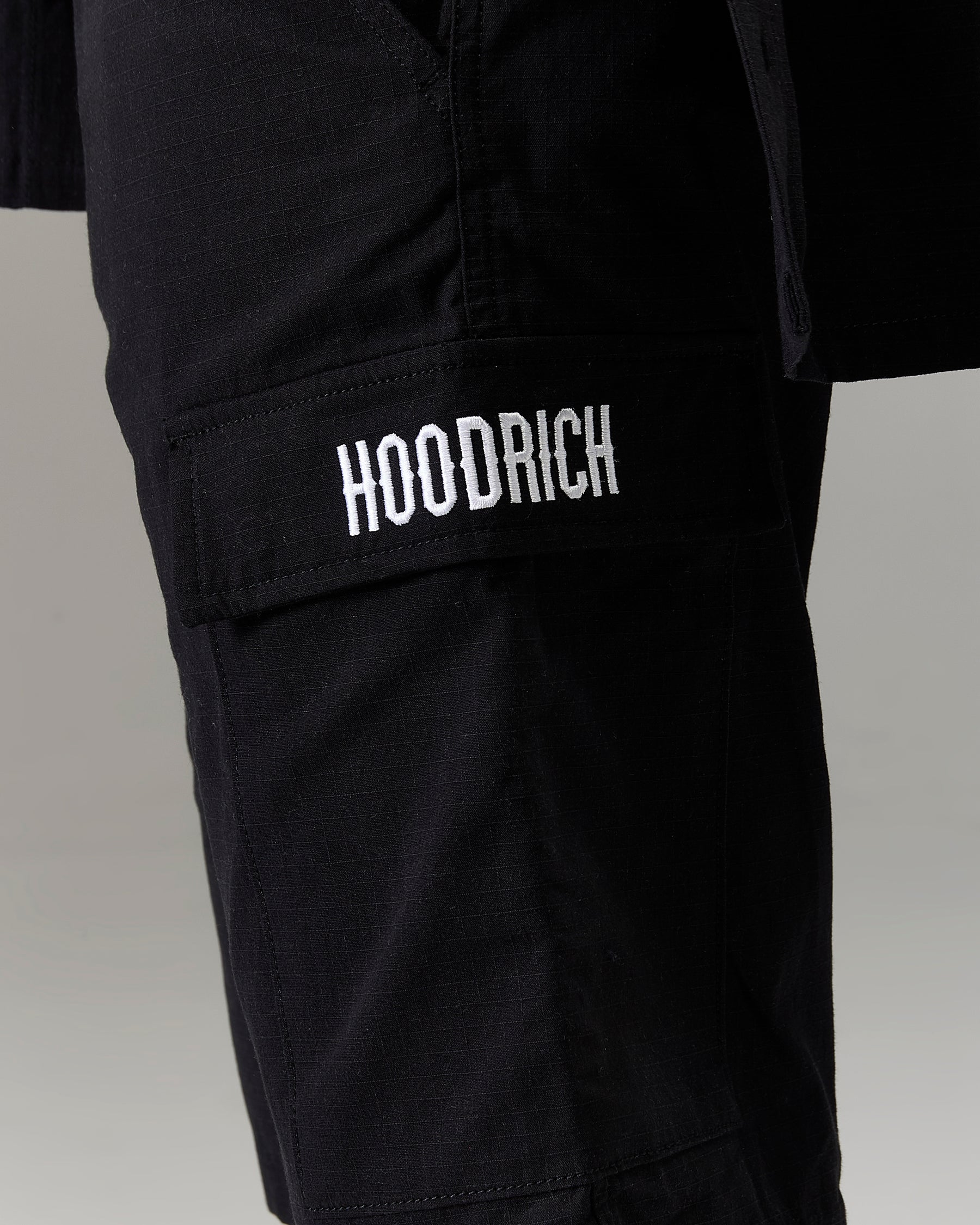 The Winner's Circle Ripstop Cargo Shorts - Black/White