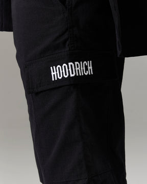 The Winner's Circle Ripstop Cargo Shorts - Black/White