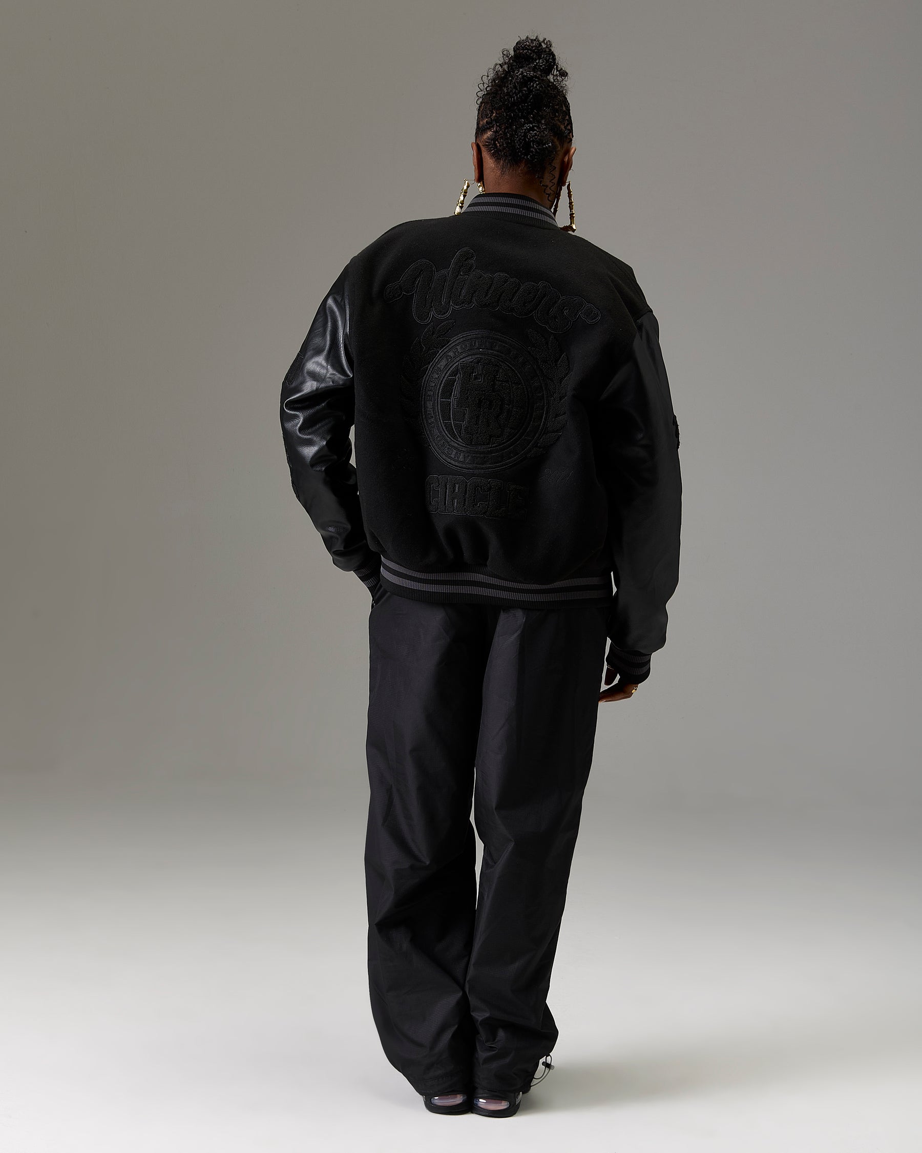 The Winner's Circle Varsity Jacket - Black