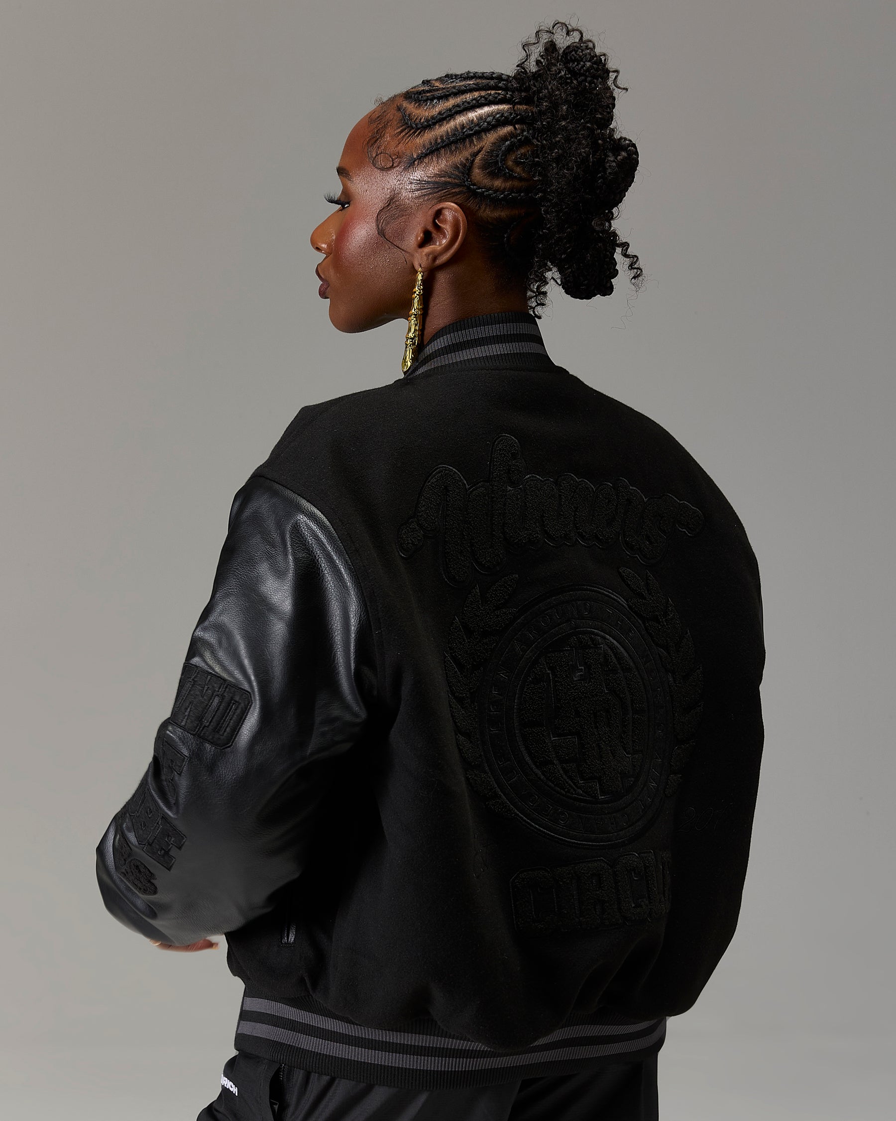 The Winner's Circle Varsity Jacket - Black