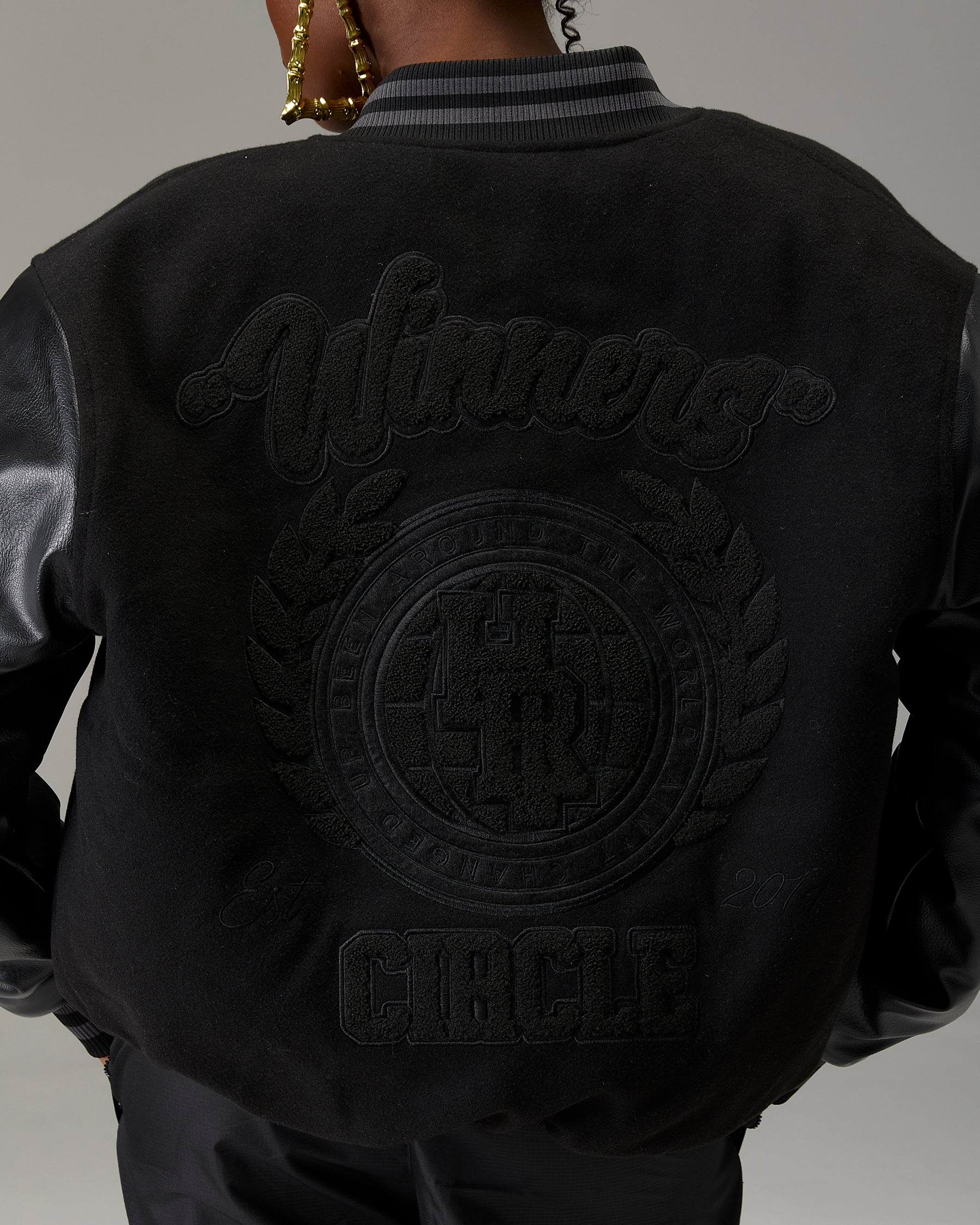 The Winner's Circle Varsity Jacket - Black