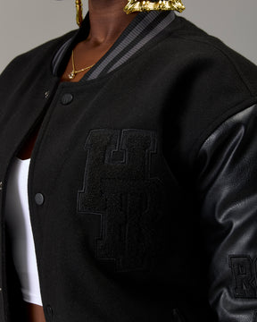 The Winner's Circle Varsity Jacket - Black