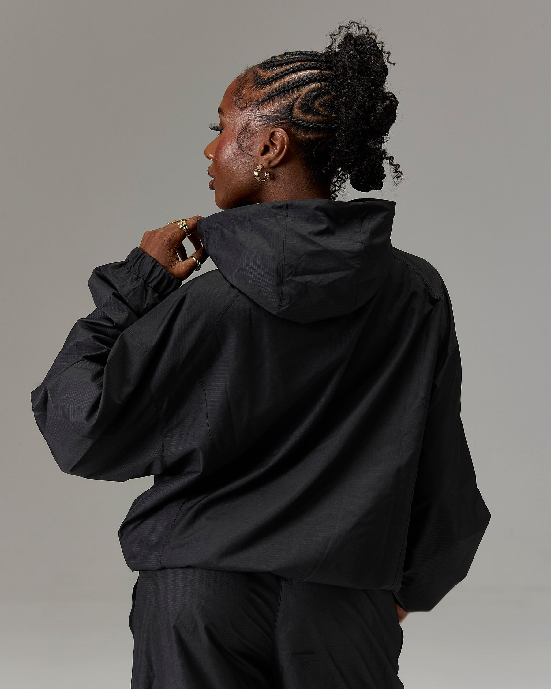 The Winner's Circle Ripstop Woven Jacket - Black/White