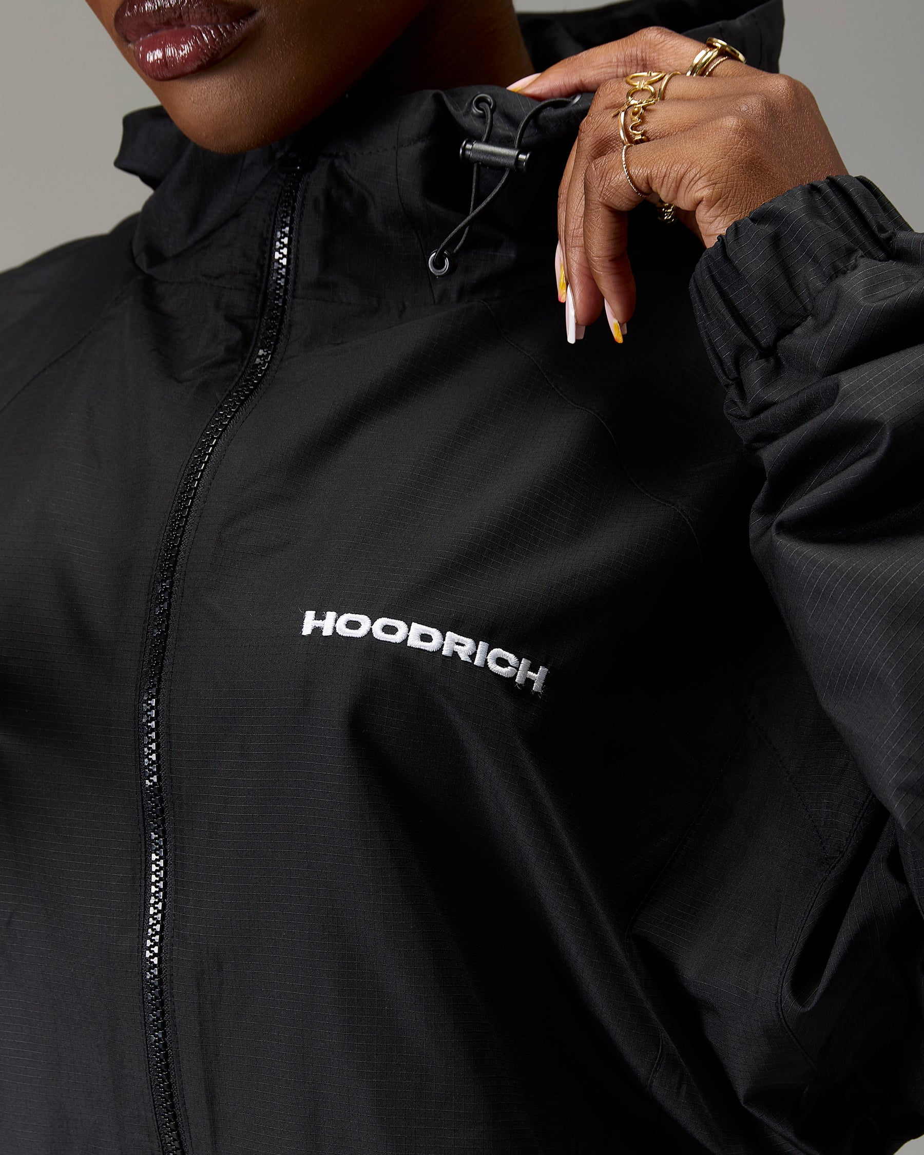 The Winner's Circle Ripstop Woven Jacket - Black/White