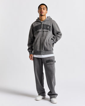 Cursed Oversized Wide Leg Jogger - Grey Wash/Black
