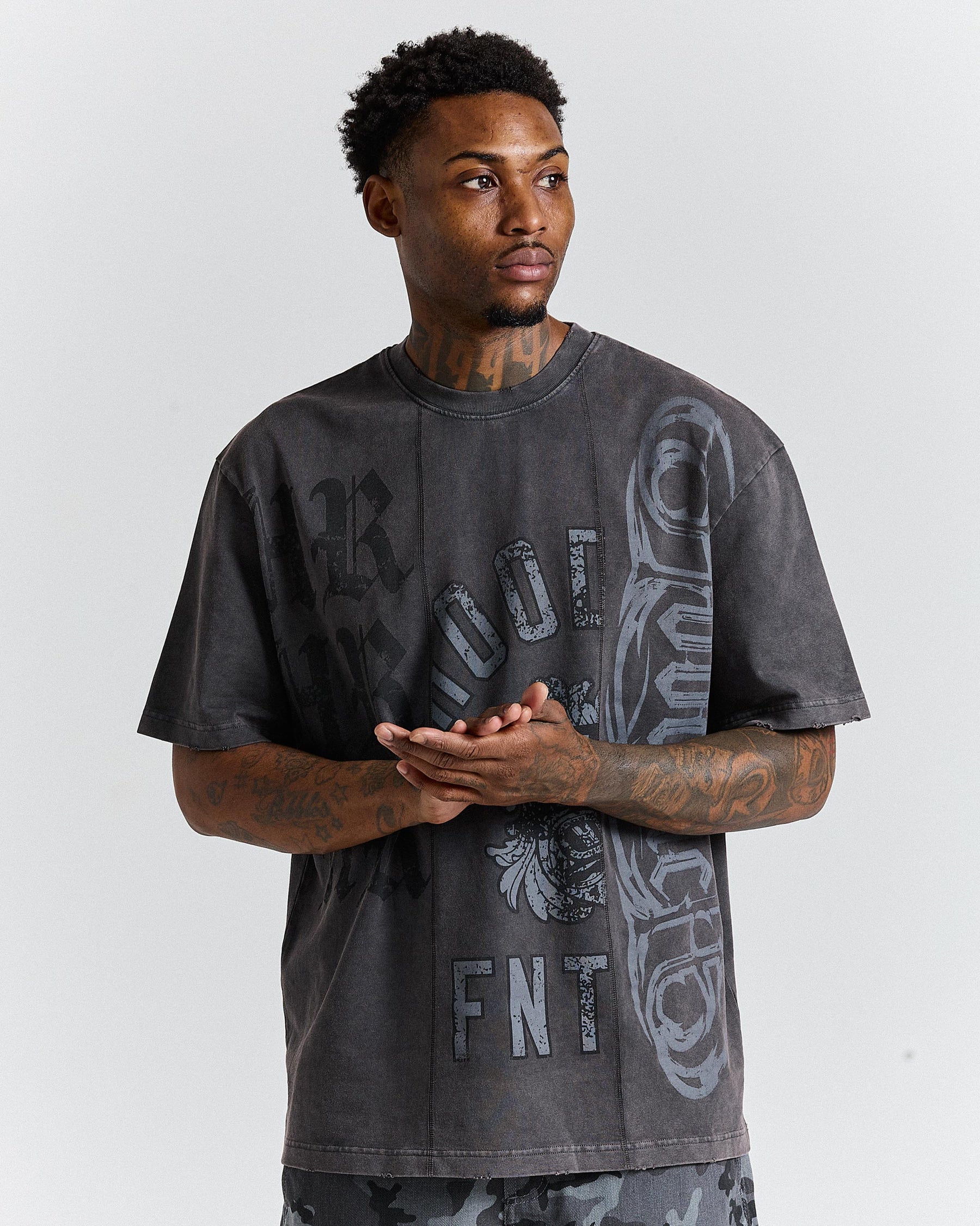 Divide Oversized T-Shirt - Grey