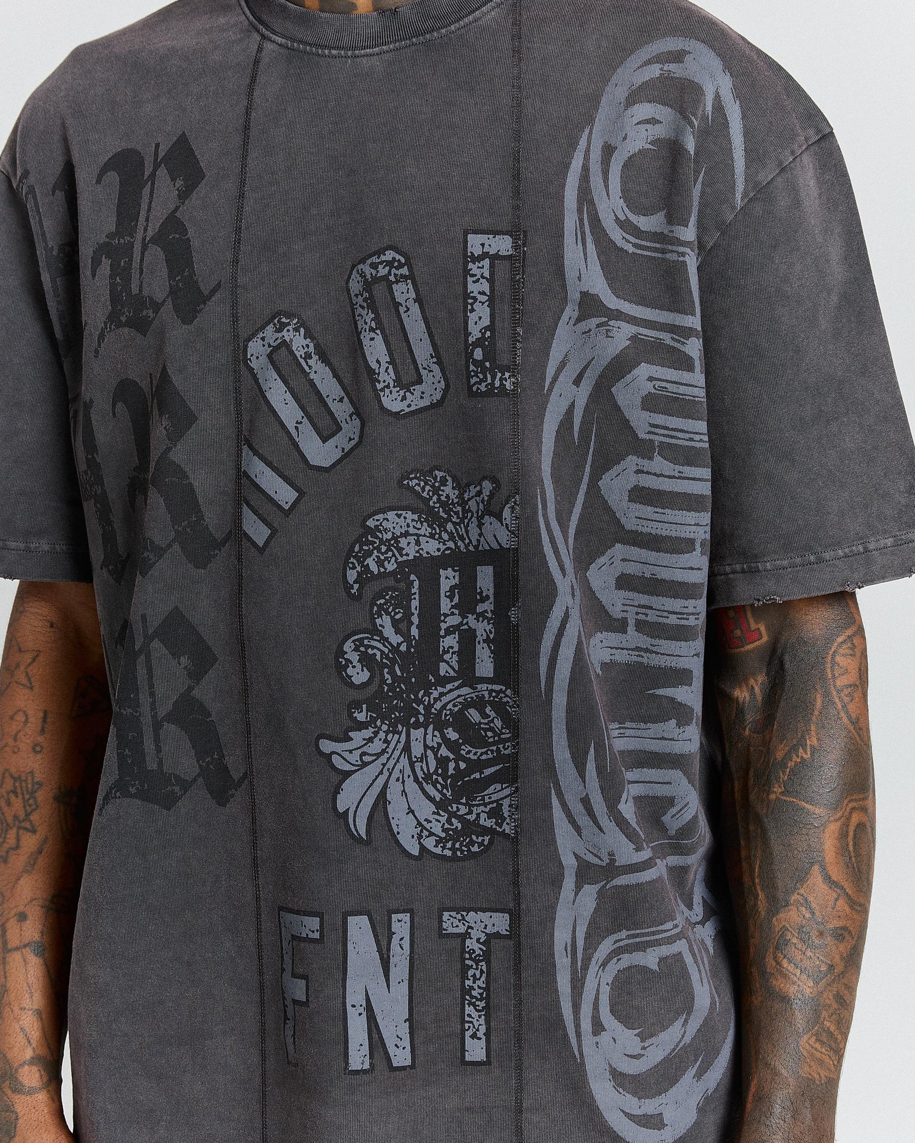 Divide Oversized T-Shirt - Grey