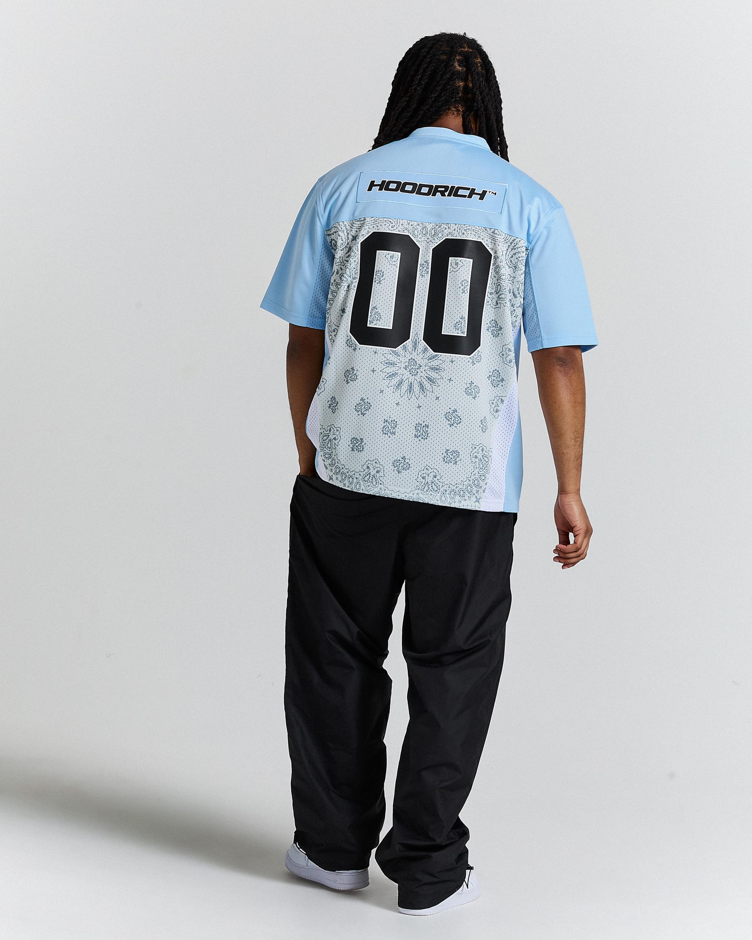 Eterno Motif Oversized Mesh Jersey - Blue/White