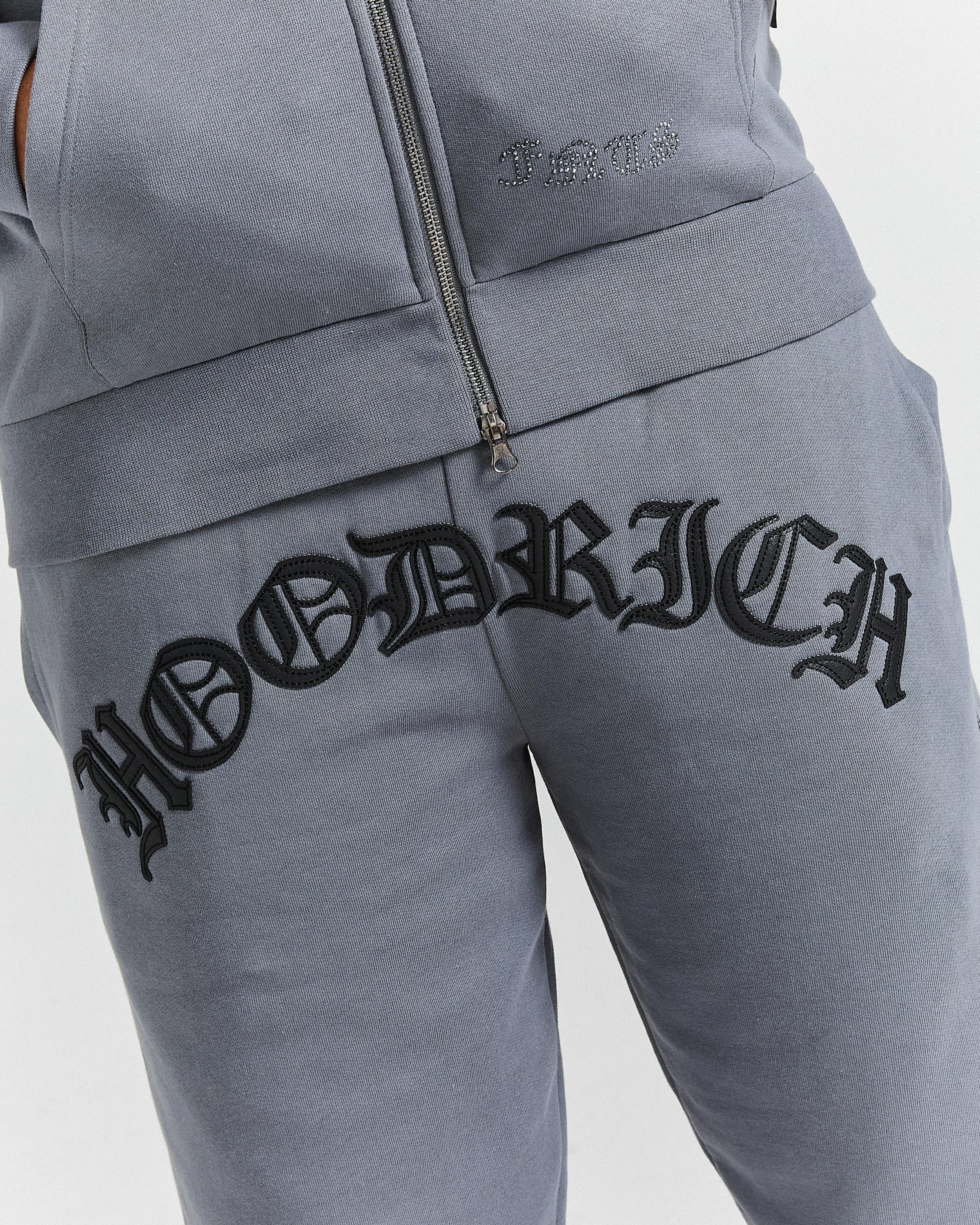 Inkline Oversized Open Hem Joggers - Grey/Black