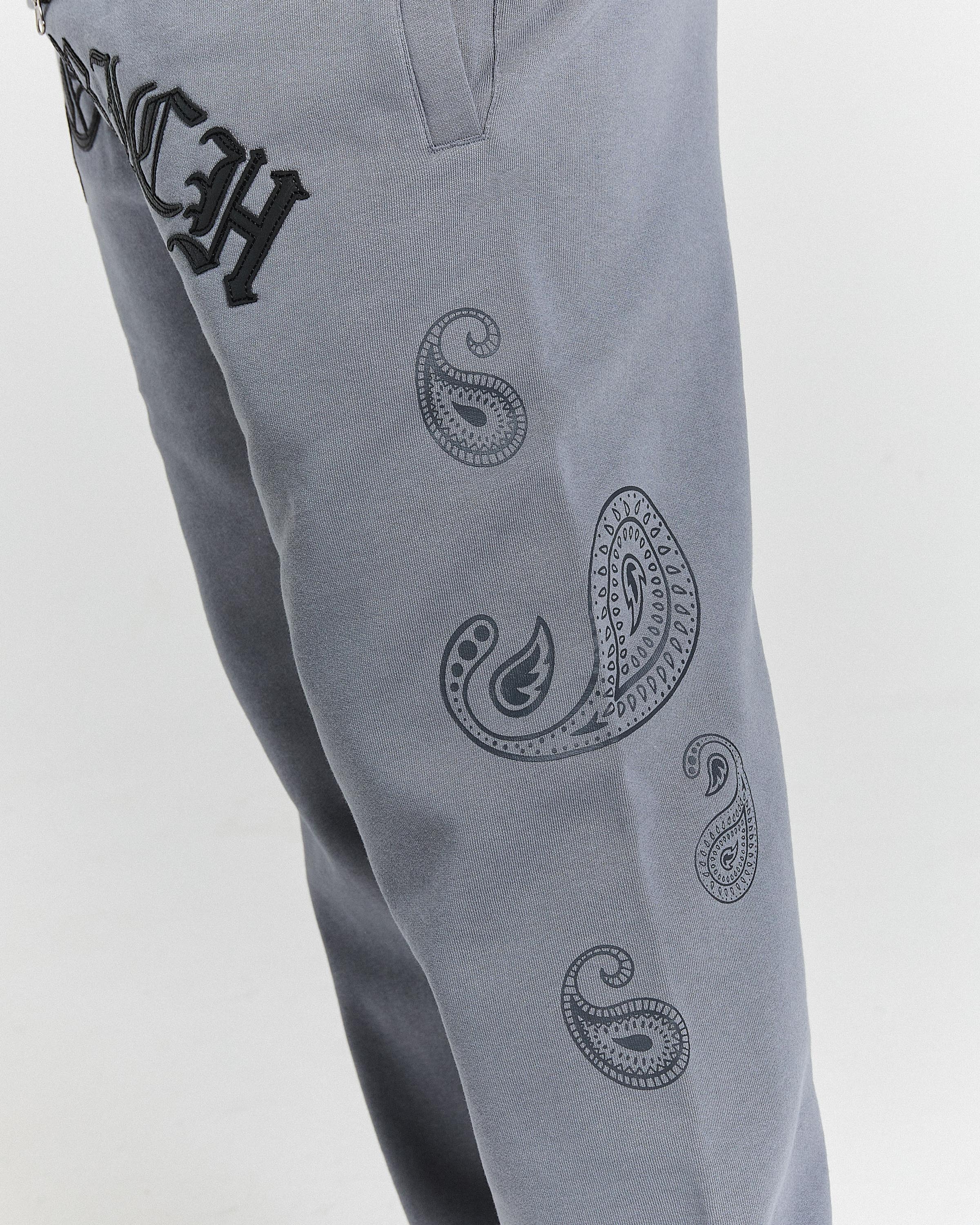 Inkline Oversized Open Hem Joggers - Grey/Black