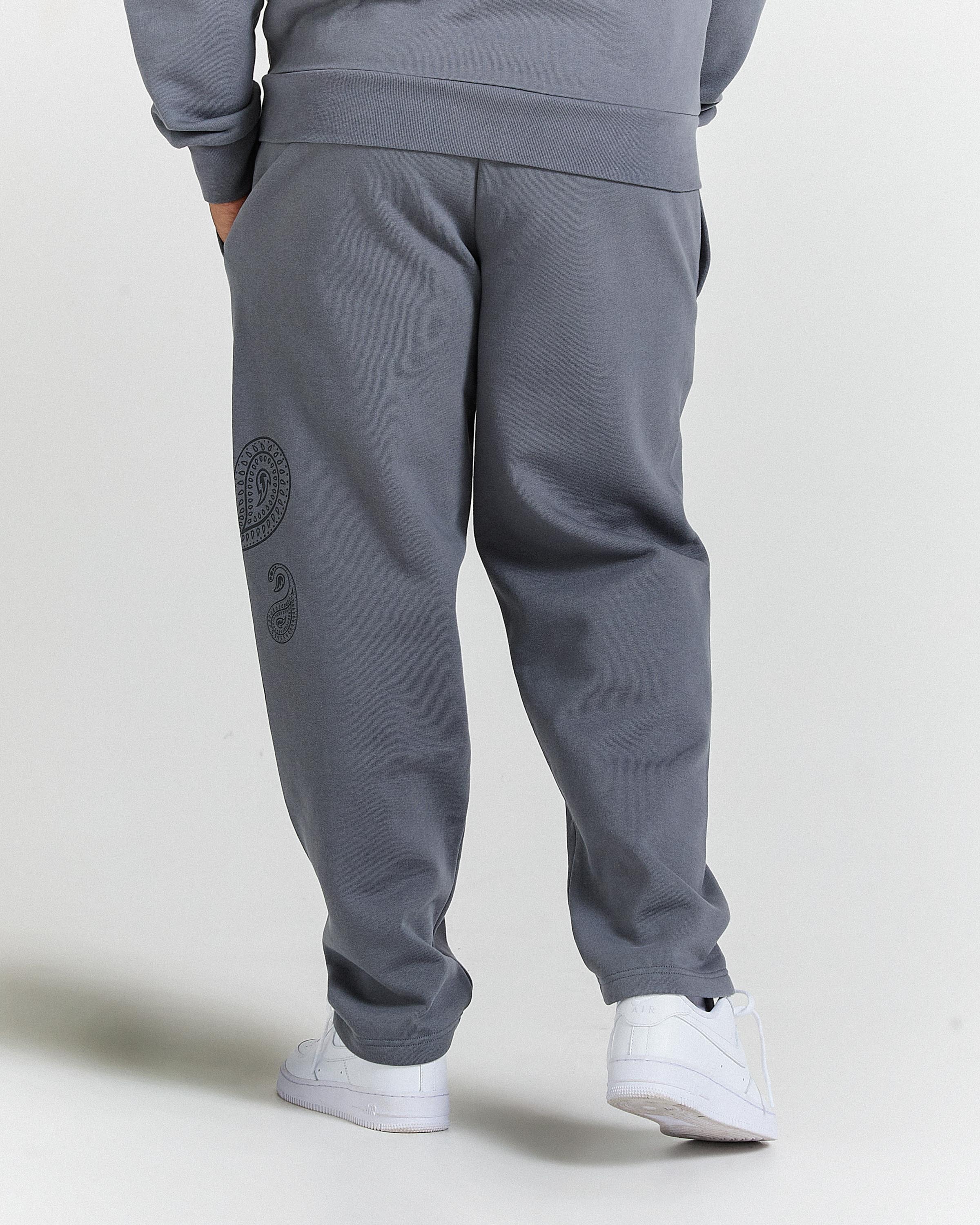 Inkline Oversized Open Hem Joggers - Grey/Black