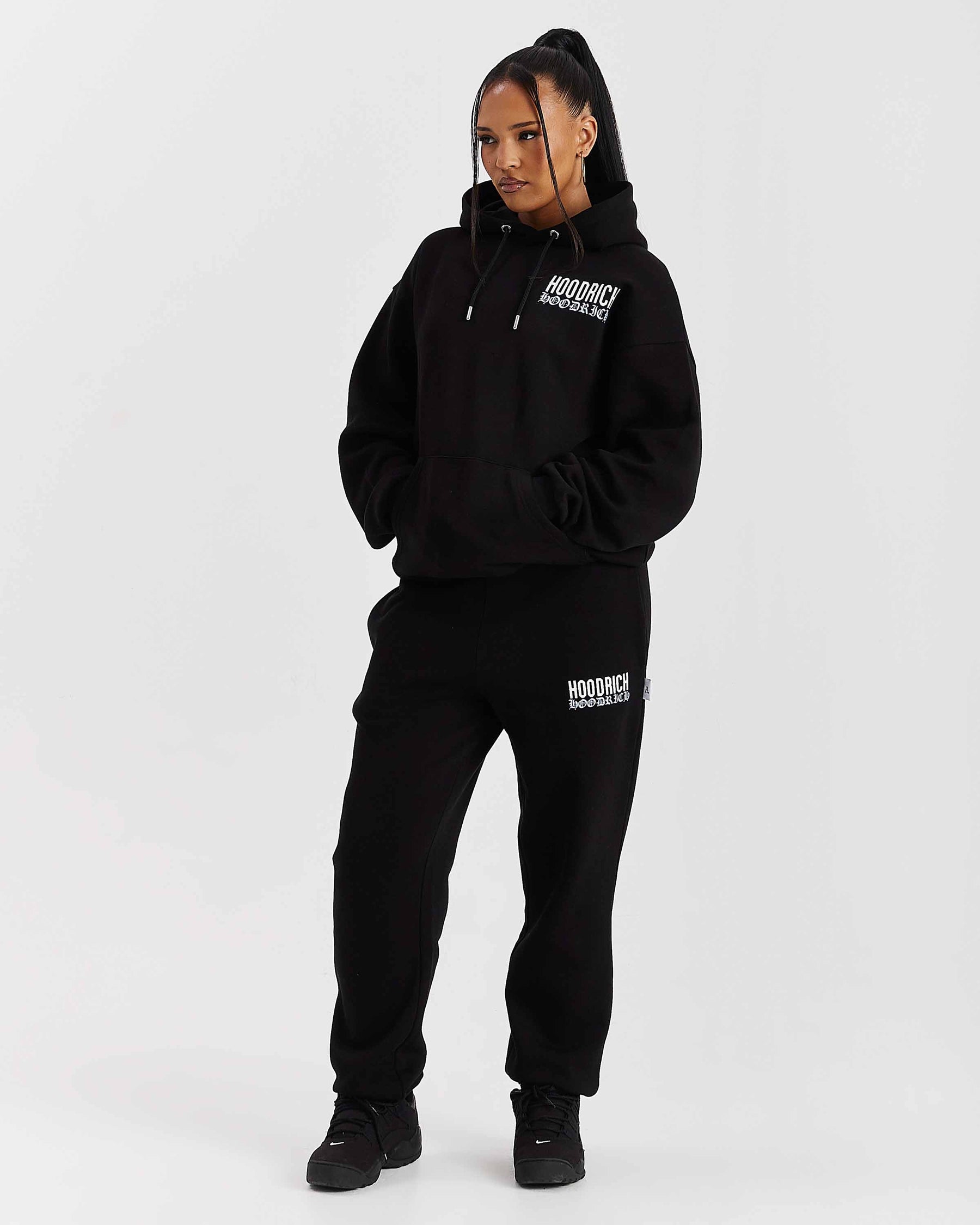 Flex Oversized Hoodie - Black/White