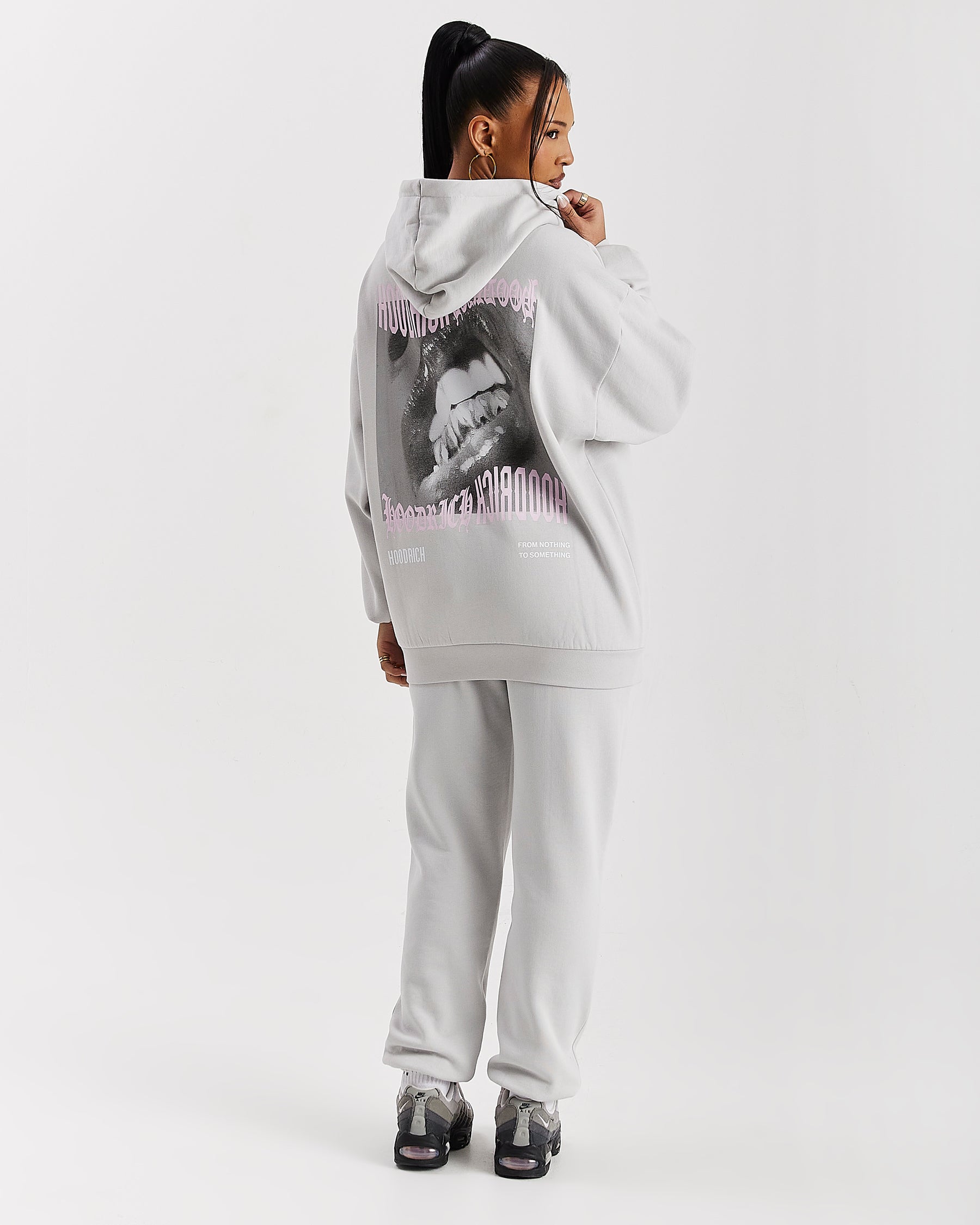 Flex Oversized Hoodie - Grey/White/Pink