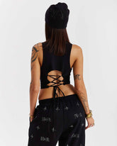 Solace Tie Back Racer Vest - Black/Pink