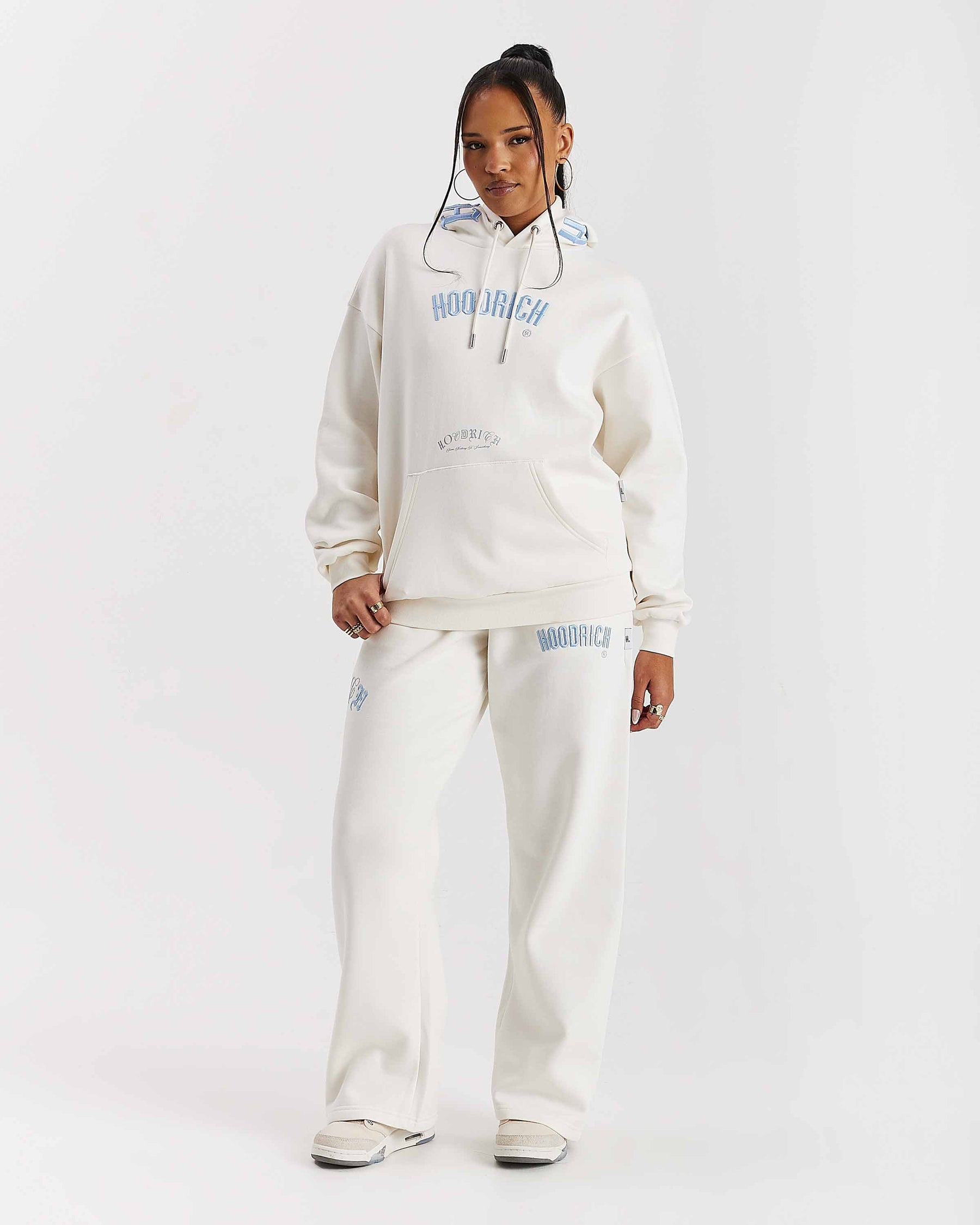 Calor Oversized Hoodie - Off White/Blue