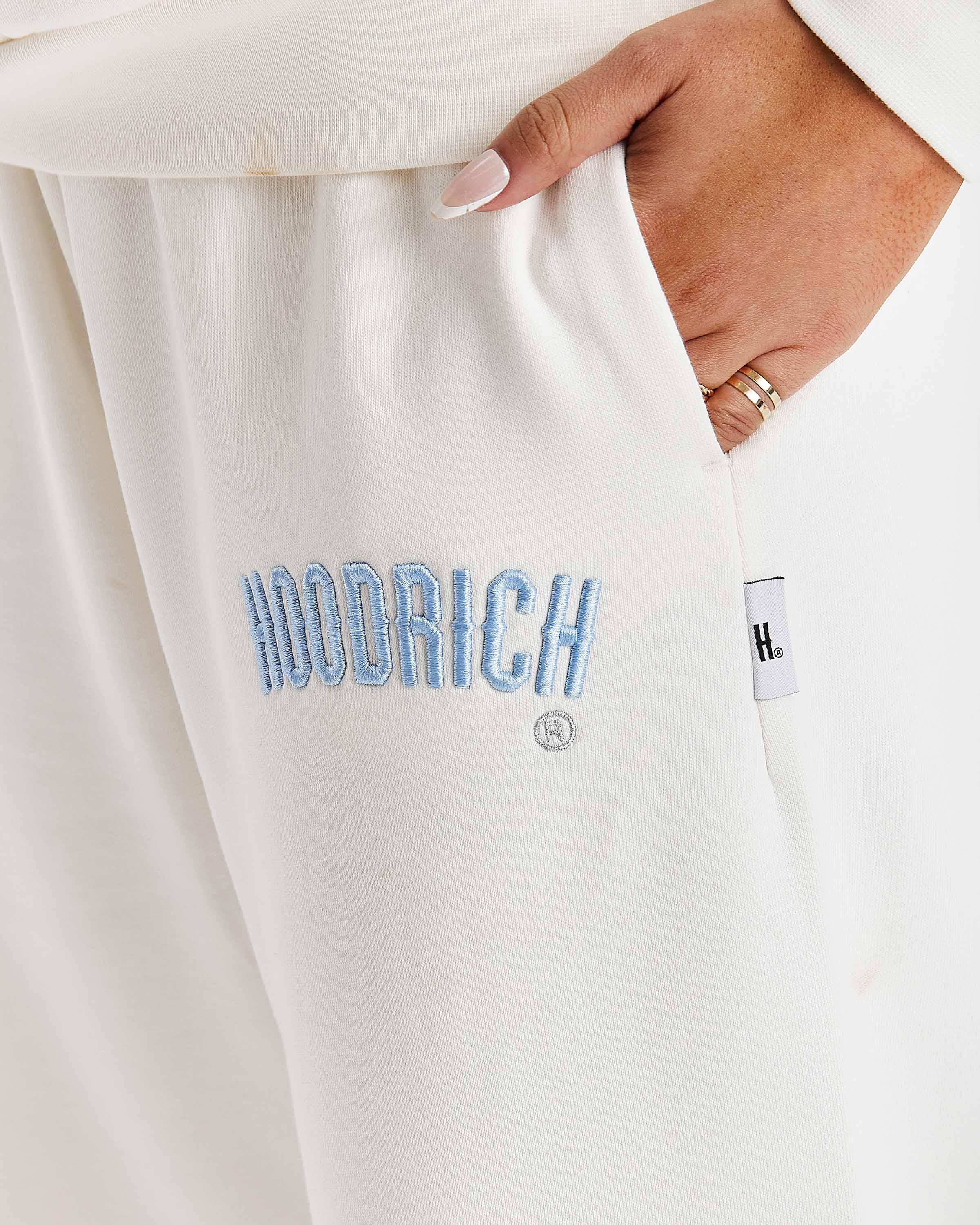 Calor Oversized Wide Leg Joggers - Off White/Blue