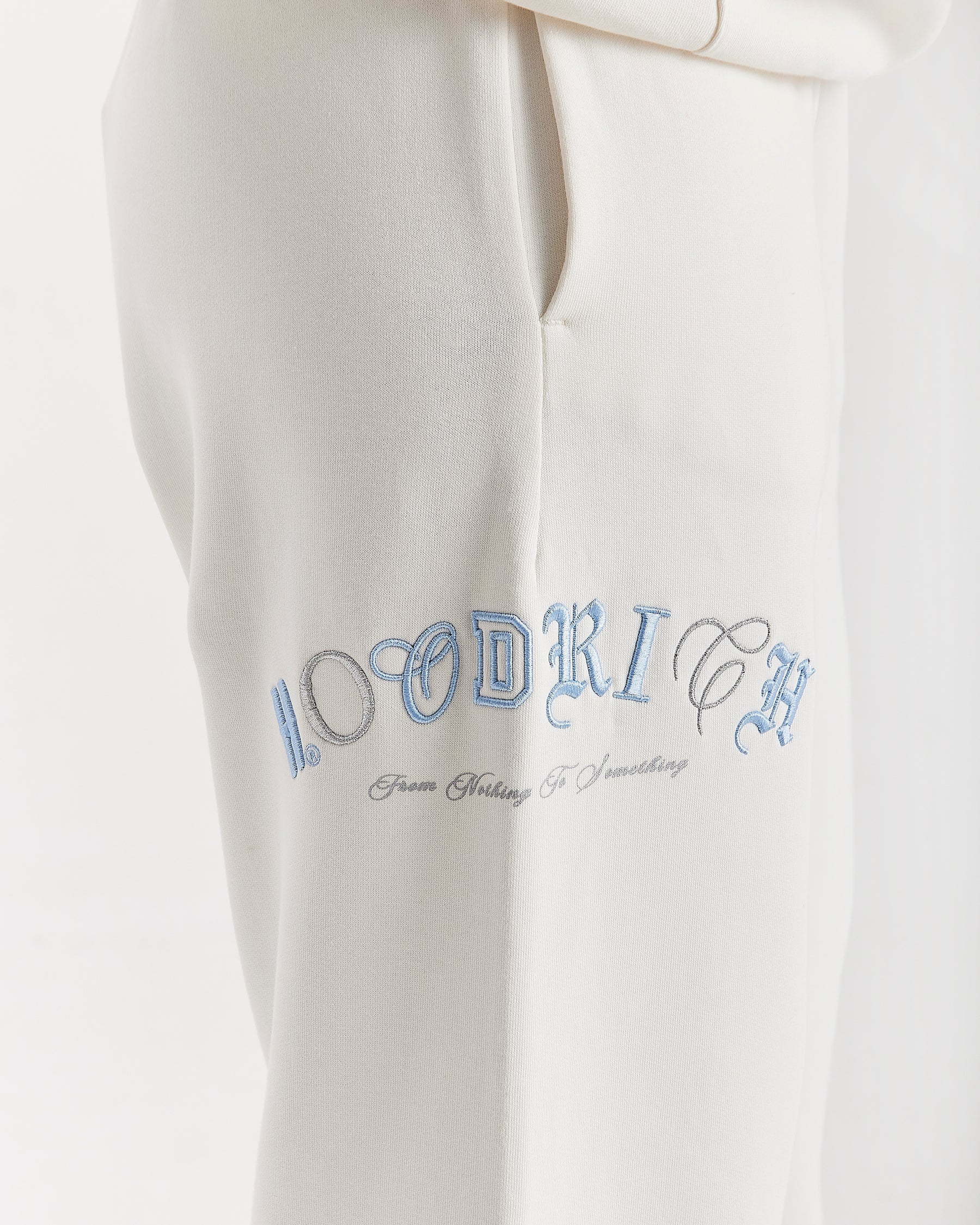 Calor Oversized Wide Leg Joggers - Off White/Blue