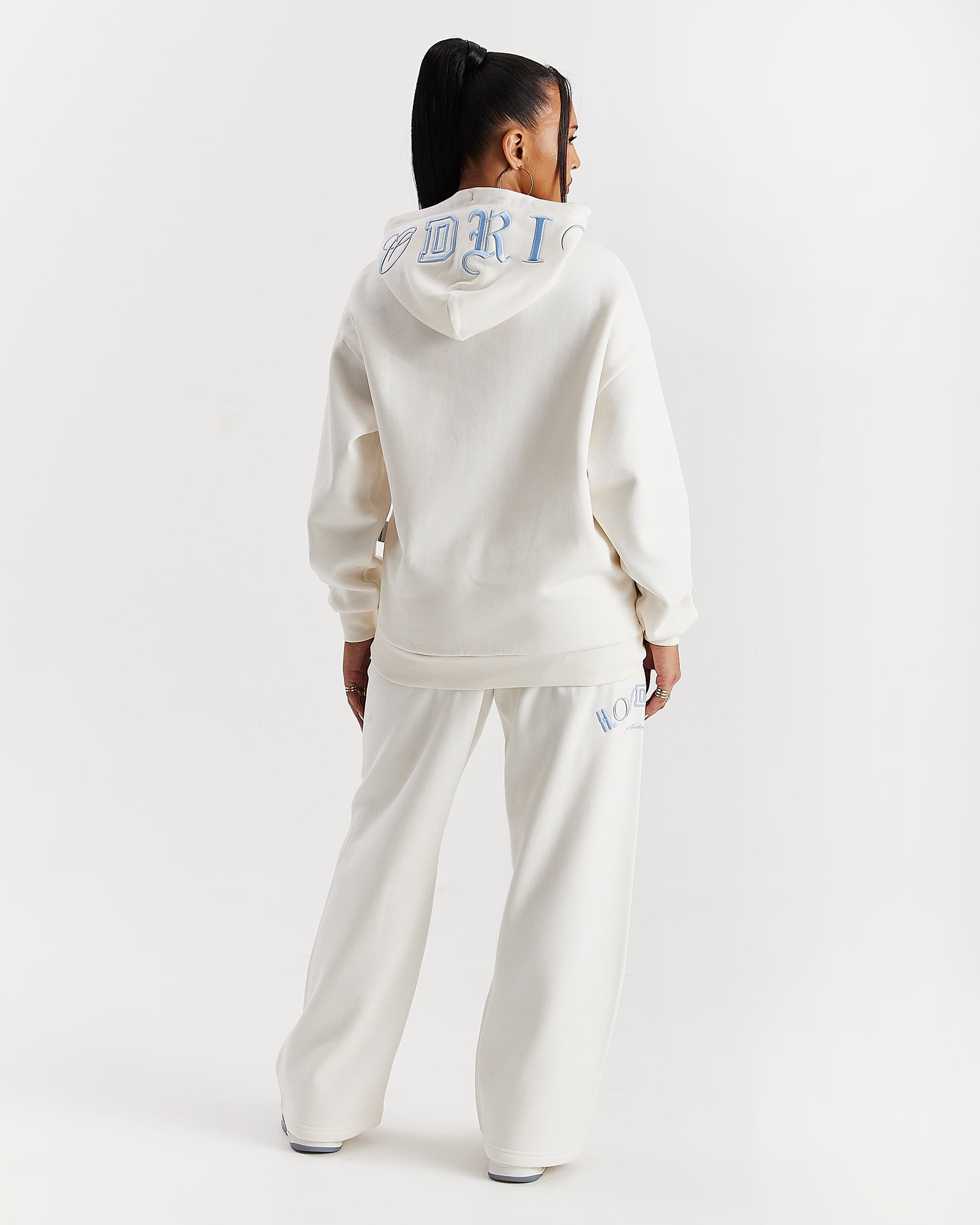 Calor Oversized Hoodie - Off White/Blue