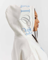Calor Oversized Hoodie - Off White/Blue