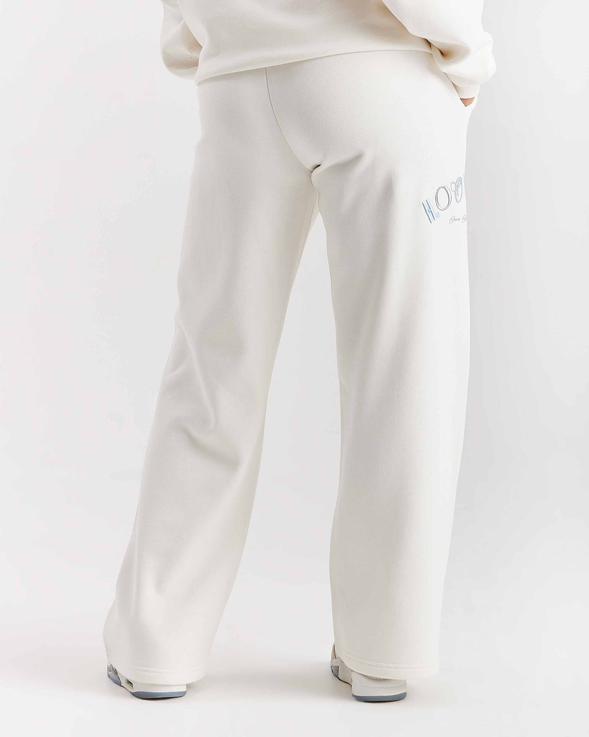 Calor Oversized Wide Leg Joggers - Off White/Blue