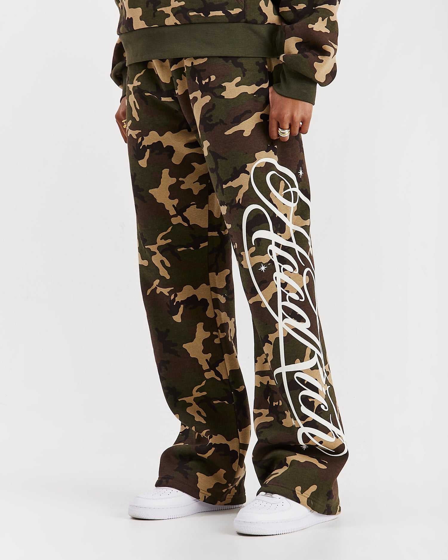 Solace Wide Leg Joggers - Camo