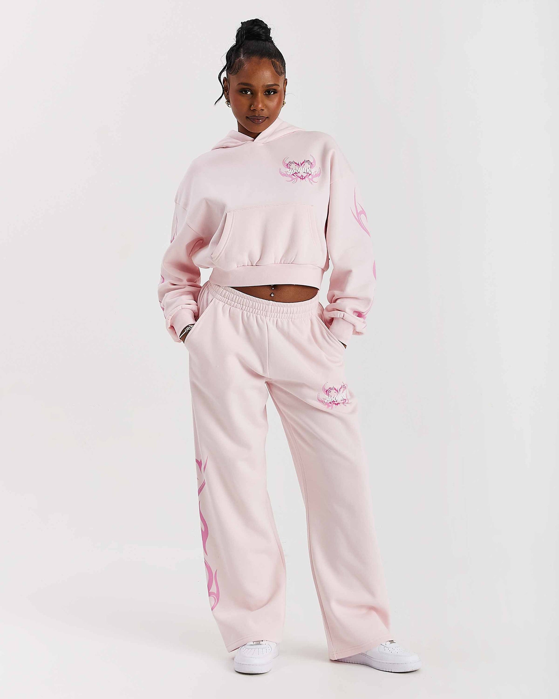Flux Oversized Wide Leg Joggers - Pink