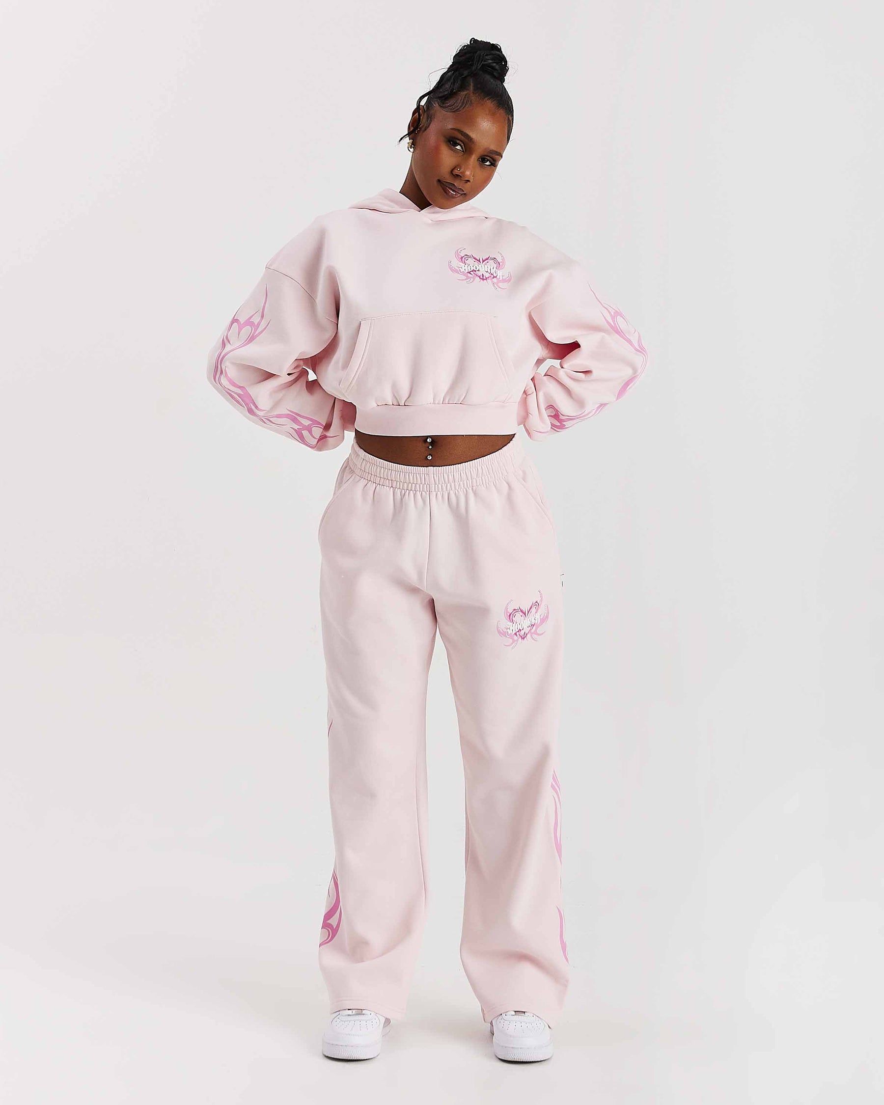 Flux Oversized Wide Leg Joggers - Pink