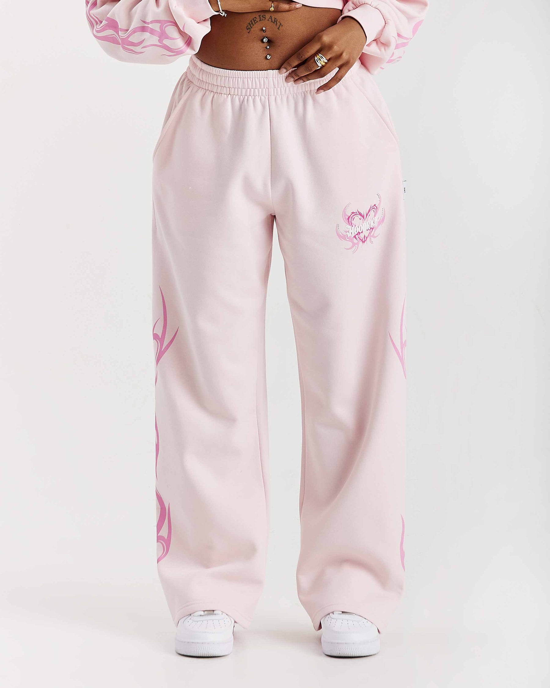 Flux Oversized Wide Leg Joggers - Pink