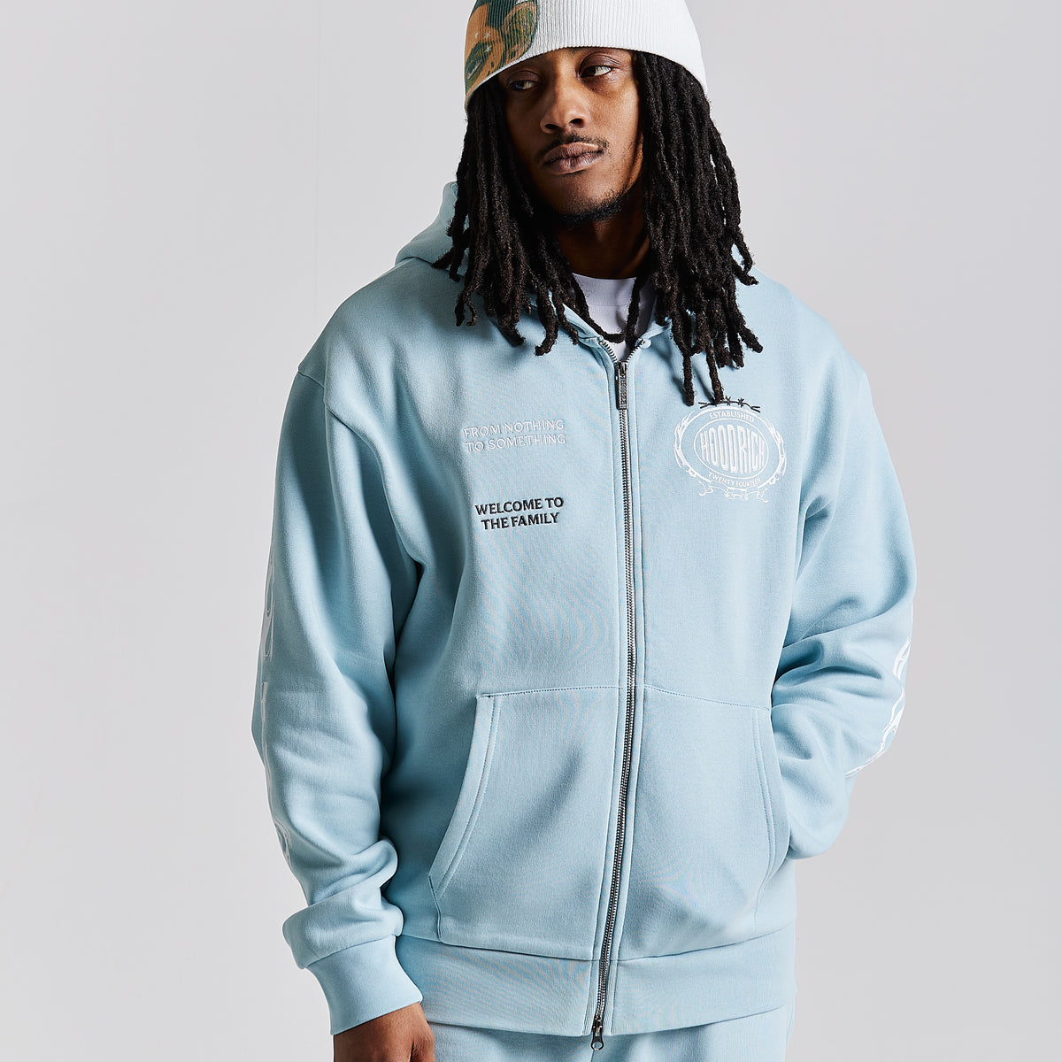 トップス Creek Logo Pullover Hoodie Light Blue XL XPLR Rose Pentagram Blue Hoodie | Zumiez