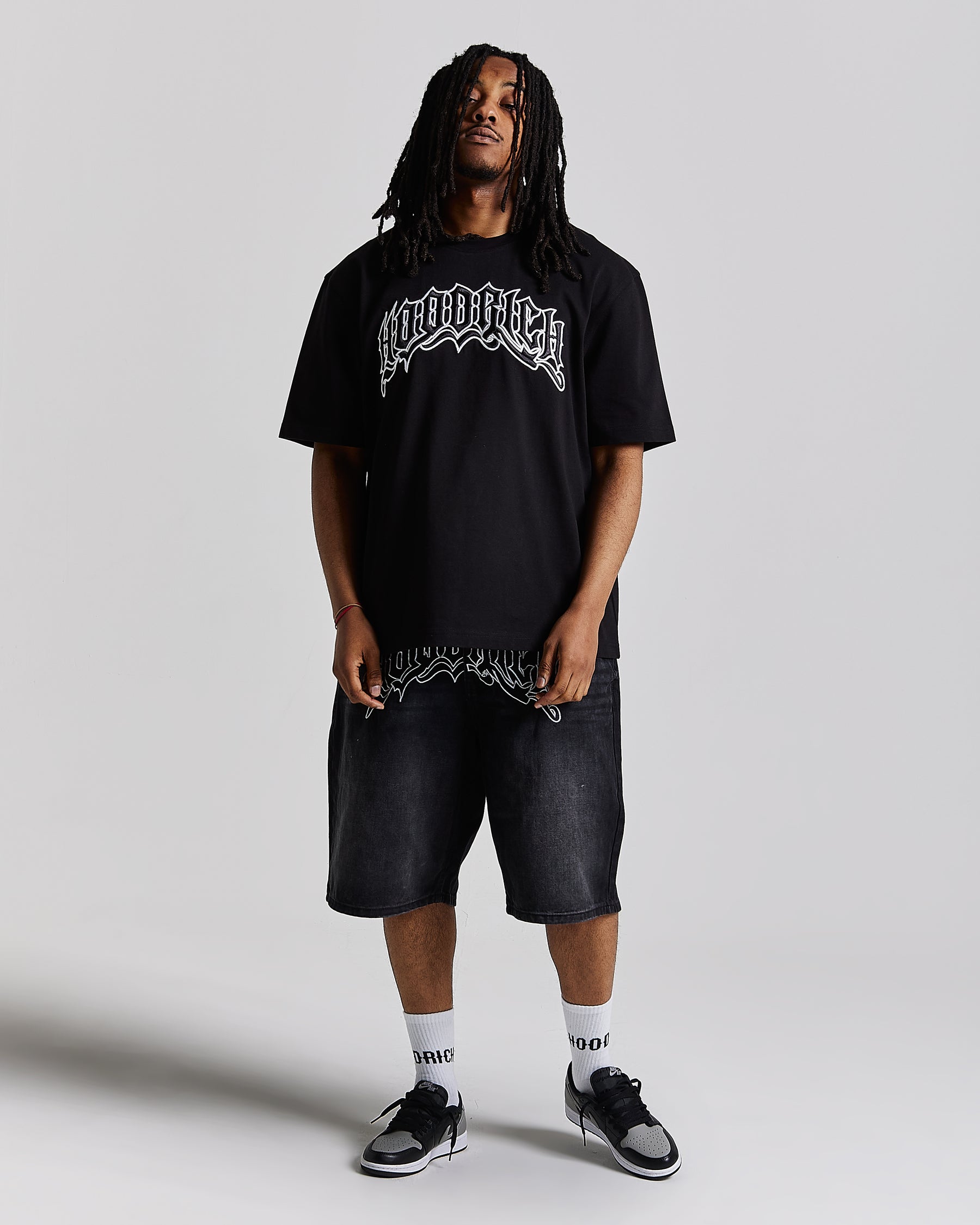 Ritual Denim Shorts - Black/White