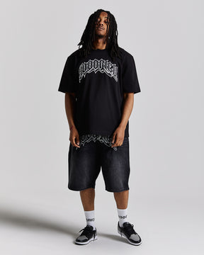 Ritual Denim Shorts - Black/White