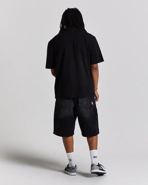 Ritual Denim Shorts - Black/White