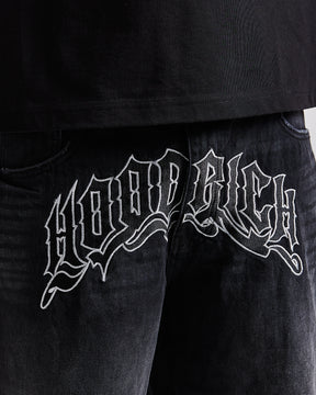 Ritual Denim Shorts - Black/White