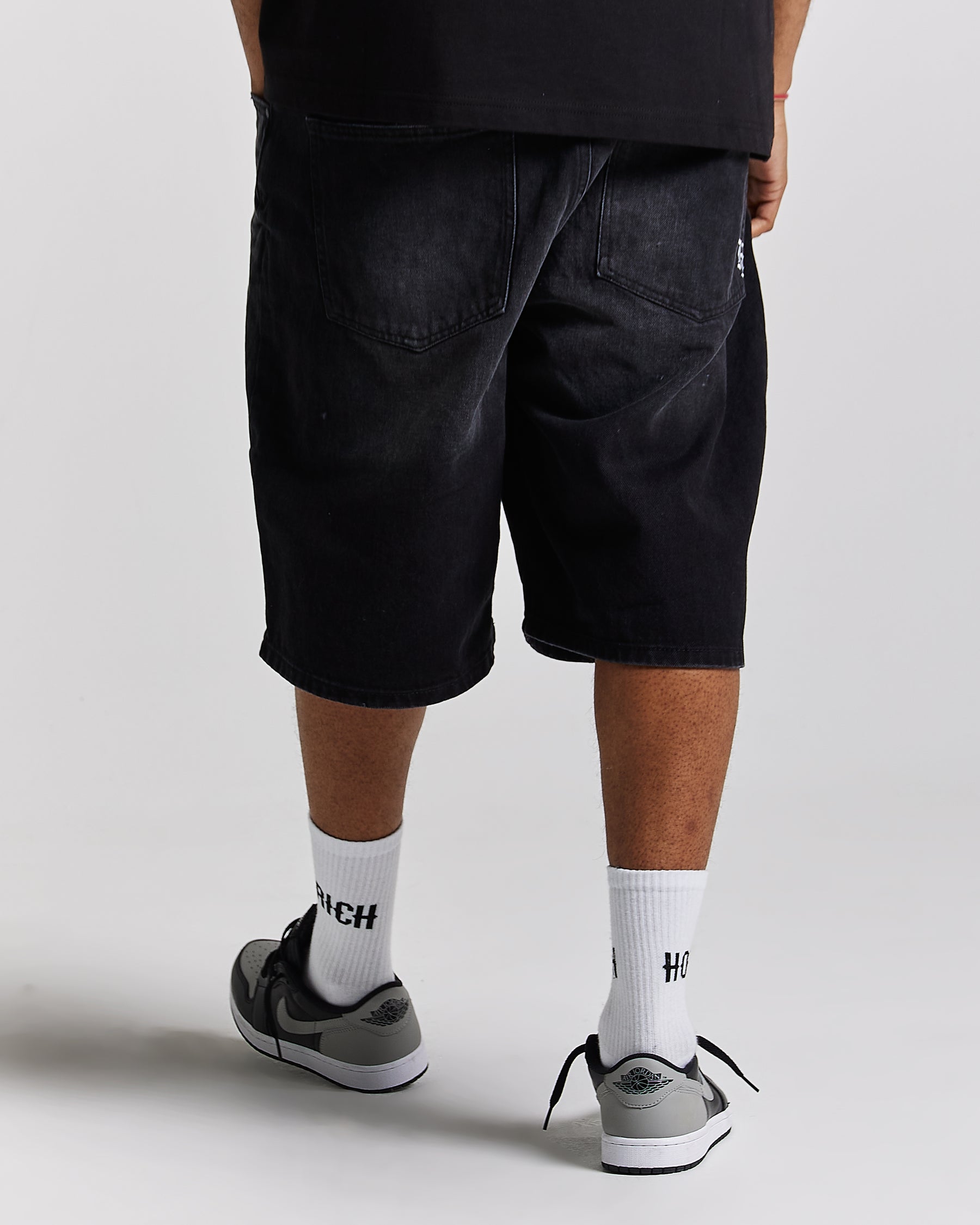 Ritual Denim Shorts - Black/White