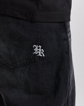 Ritual Denim Shorts - Black/White