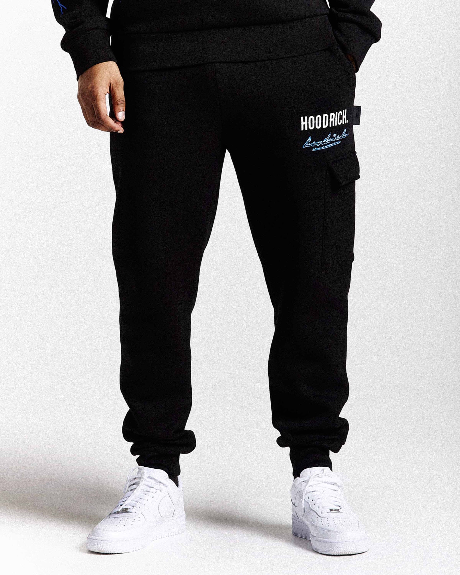 Flames Joggers - Black/White/Blue