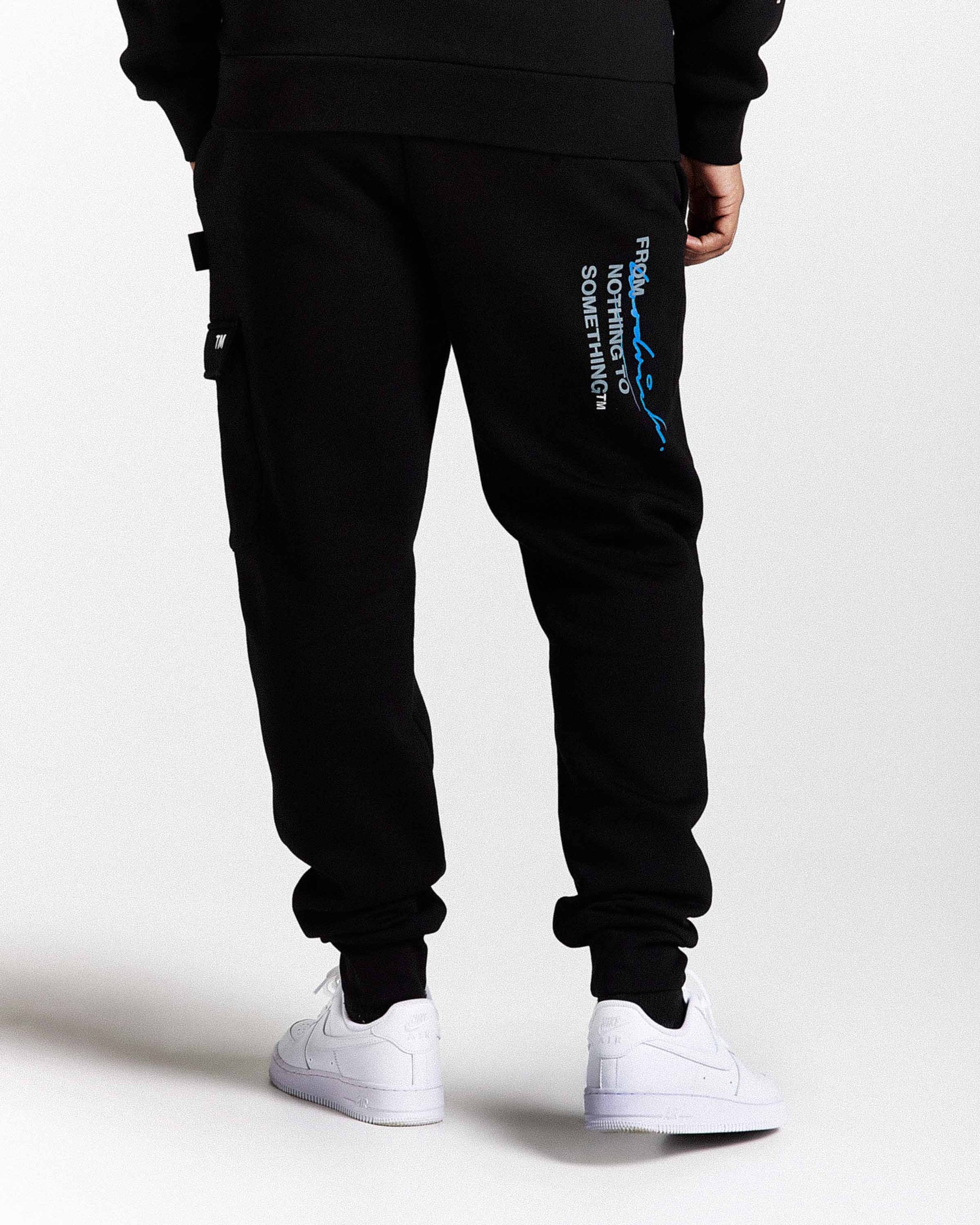 Flames Joggers - Black/White/Blue