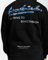 Flames Hoodie - Black/White/Blue